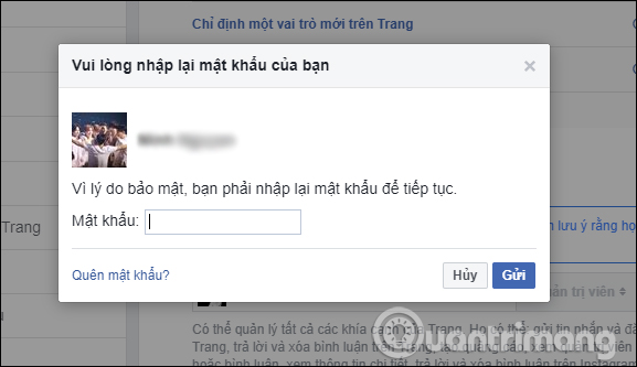 Nhập mật khẩu Facebook 