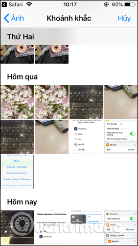 Chọn ảnh muốn xóa