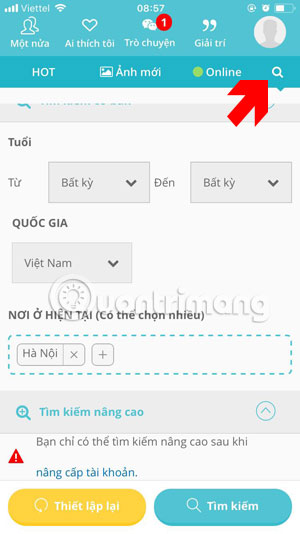 Công cụ tùy chọn thông tin người dùng YmeetMe