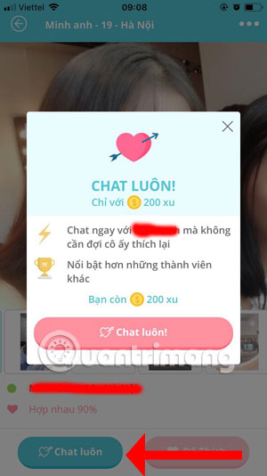 Chat với người dùng YmeetMe