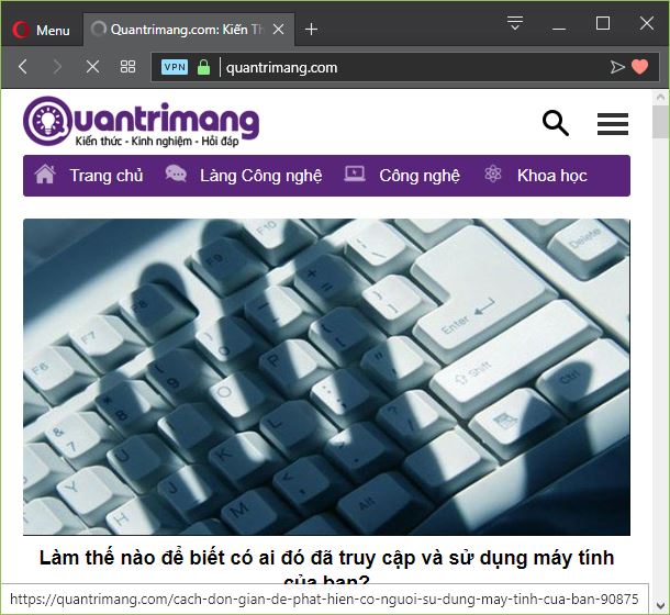 Giao diện website Quantrimang.com