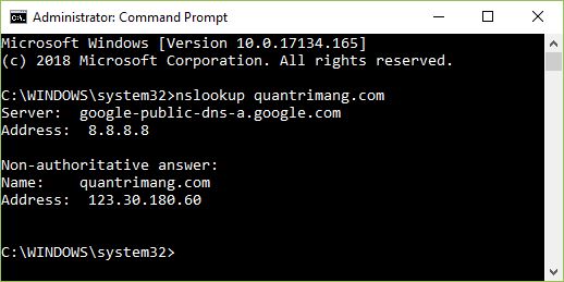 Truy vấn DNS server