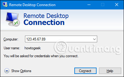Đăng nhập vào Remote Desktop
