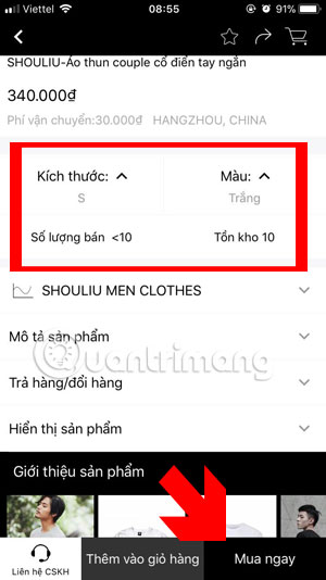 Chọn mẫu sản phẩm Whoolala