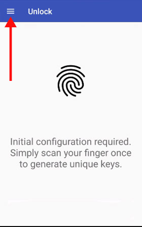 Giao diện chính Remote Fingerprint Unlock