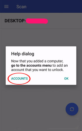 Vào mục Account Remote Fingerprint Unlock