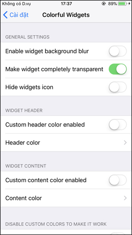 Customize Colorful Widgets