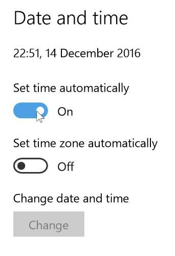Hãy đảm bảo múi giờ của bạn được đặt chính xác