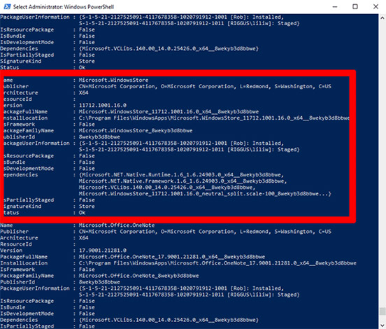 Cài đặt lại Windows Store
