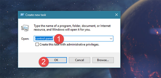 Khởi động Control Panel là sử dụng Windows Explorer