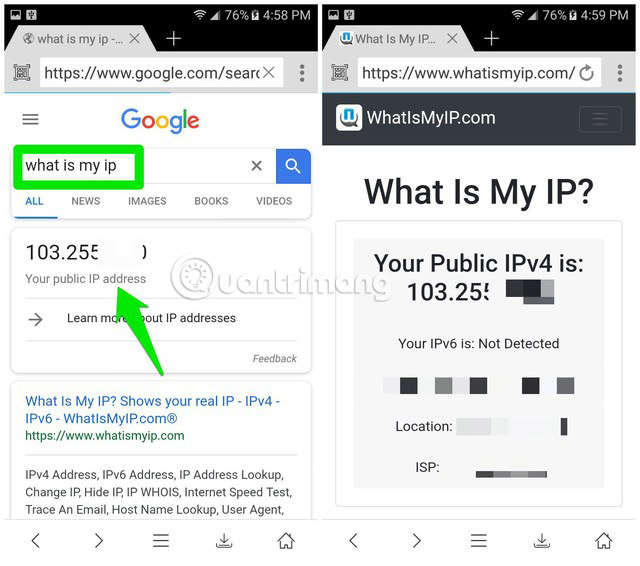 Finden Sie die öffentliche IP-Adresse