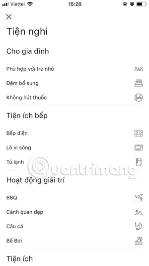 Tiện ích Homestay Luxstay