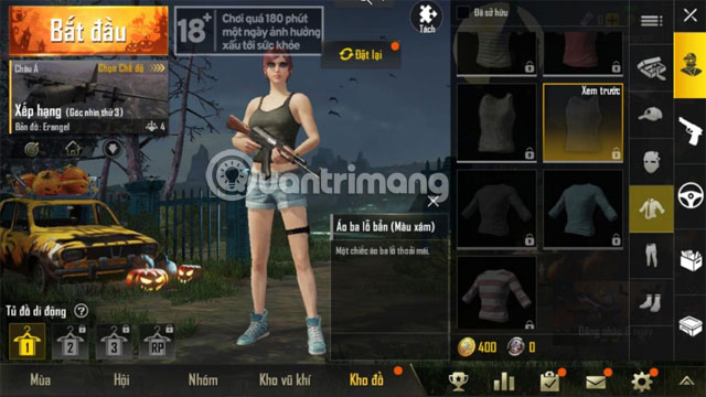 Giao diện tiếng Việt PUBG Mobile VNG