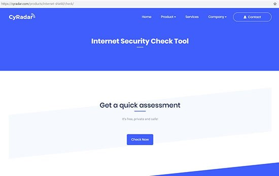 CyRadar Internet Security Check Tool