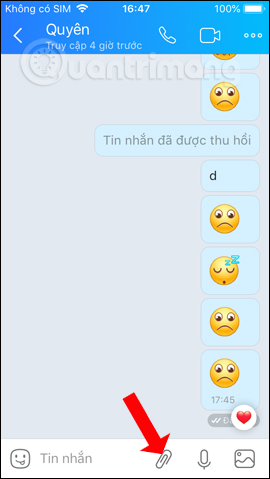Khung chat Zalo