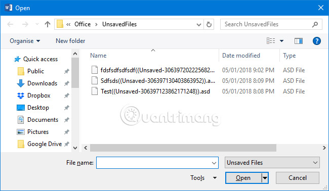 Recover Unsaved Documents