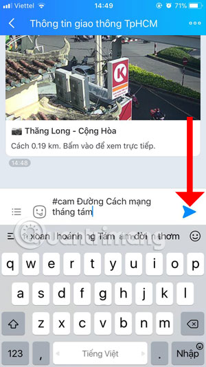 Tìm kiếm khu vực camera muốn xem