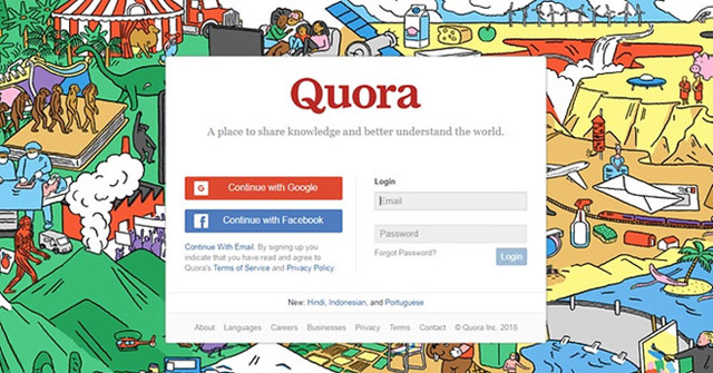 Trang hỏi đáp Quora bị tấn công