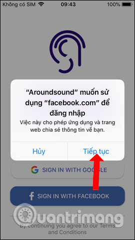 Sử dụng tài khoản Facebook