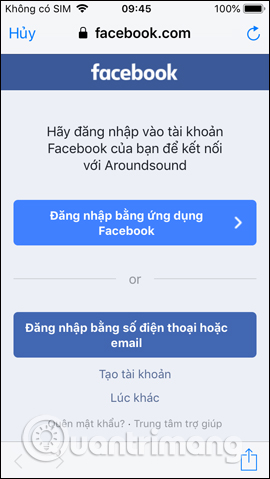 Truy cập vào Facebook