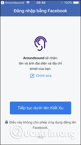 Tiếp tục tài khoản Facebook