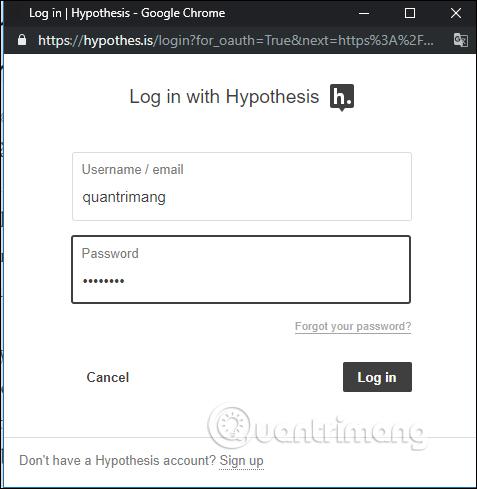 Đăng nhập tài khoản