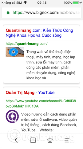 Giao diện tìm kiếm