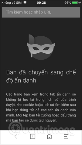 Giao diện ẩn danh