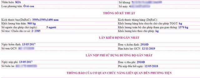 Giao diện chính trang web cục đăng kiểm Việt Nam