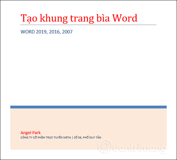 Khung viền trang bìa là một trong những tính năng được yêu thích nhất trong Word 2007, 2010, 2013 và