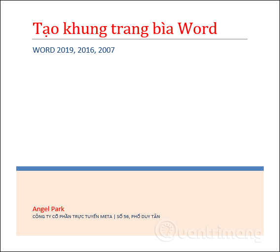 Làm thế nào để thay đổi kích thước lề khung bìa trong Word 2010? 
