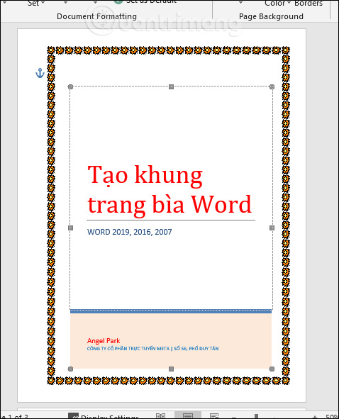 Cách tạo khung viền trang bìa trong Word | TRƯỜNG THPT PHÚ NHUẬN