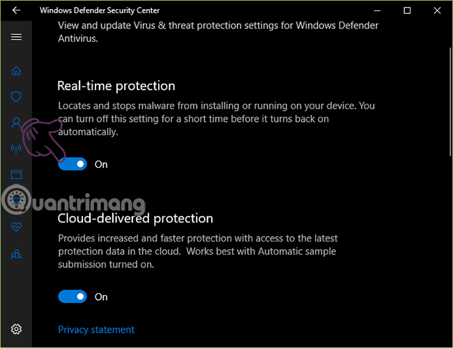 Vô hiệu hóa tạm thời Windows Defender bằng ứng dụng Settings