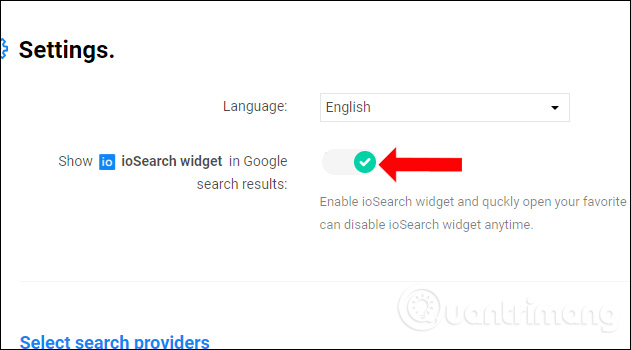 Tắt widget ioSearch