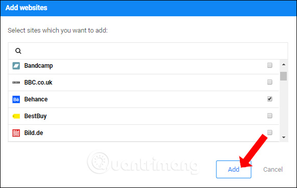 Thêm công cụ tìm kiếm