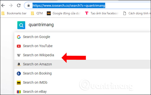 Chọn trang tìm kiếm