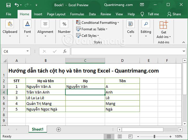 2 cách tách cột Họ và Tên trong Excel - Ảnh minh hoạ 5