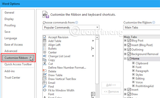 Cách thêm tab Developer vào Ribbon trong Microsoft Word