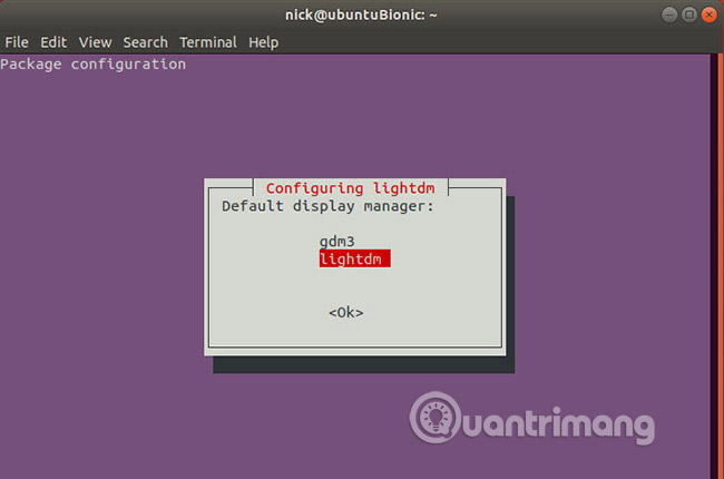 Chọn trình quản lý đăng nhập