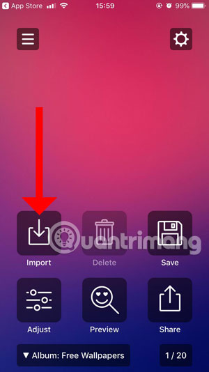 Bắt đầu chọn hình nền