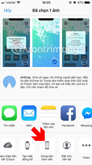 Chọn làm hình nền iPhone