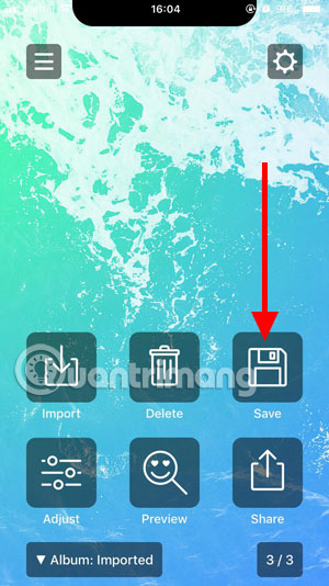 Save lại hình đã cắt iPhone x