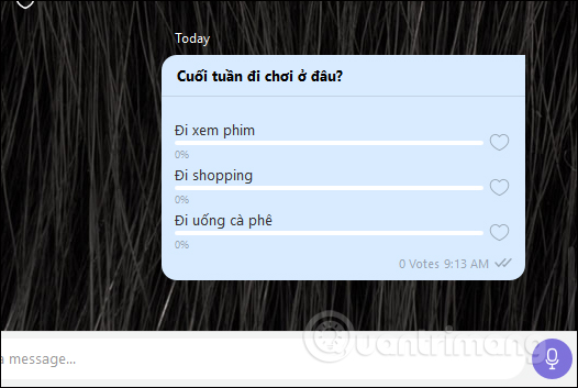 Hiện bảng bình chọn