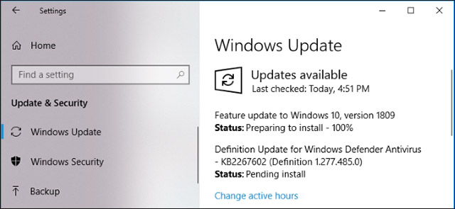 Bạn không có thể dừng bản cập nhật khi nó bắt đầu được tải về