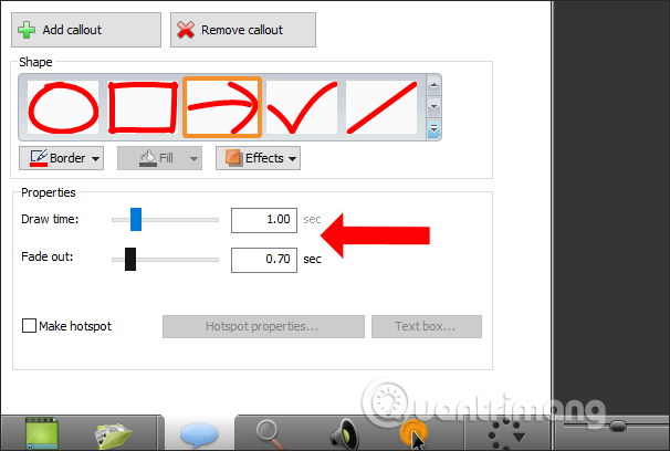 Chỉnh thời gian hiện hình
