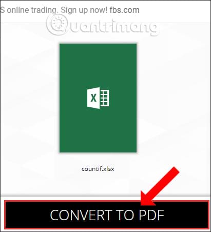 Convert Excel sang PDF trên ilovepdf