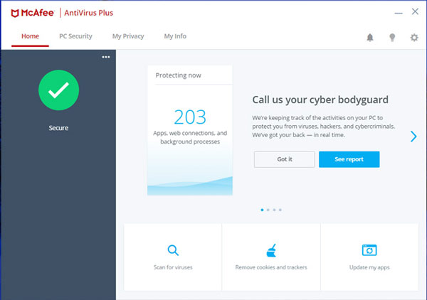 McAfee AntiVirus Plus 2018