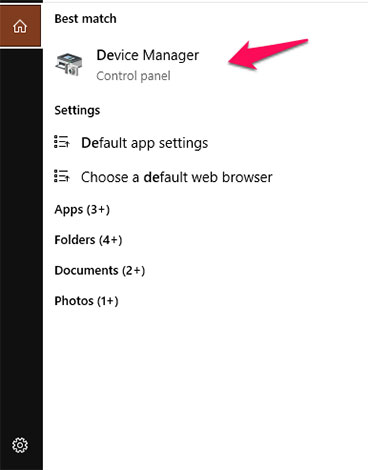  Truy cập vào menu Start và tìm kiếm mục Device Manager.