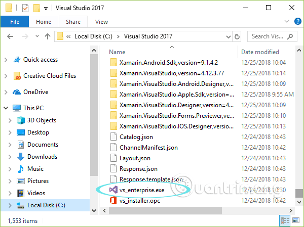 Cách tạo file cài Visual Studio offline 