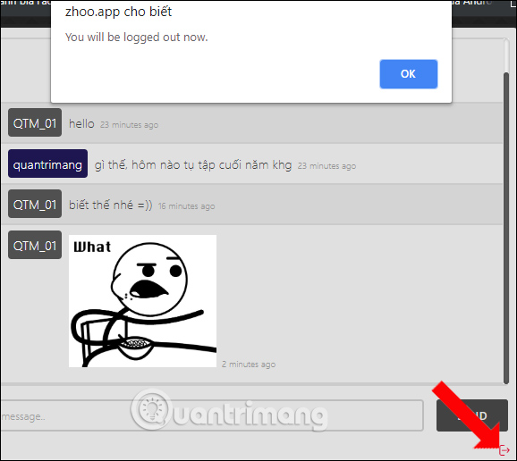 Thoát phòng chat